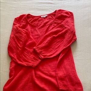 beachlunchlounge Red Textured Blouse